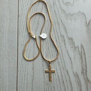 Gold Cross Pendant Necklace